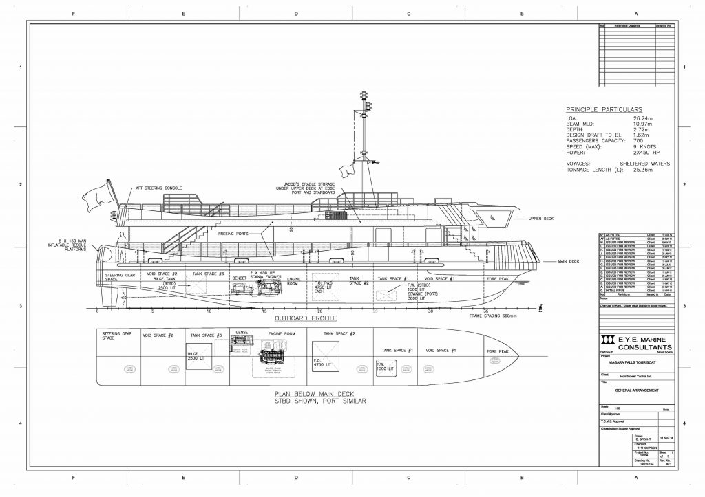 Niagara Falls tour boat General Arrangement - sheet 1