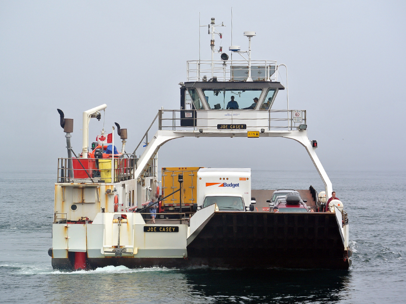 The interisland ferry Joe Casey approaches the dock at Westport Nova Scotia on Briar Island in the Bay of Fundy, July 29, 2013. (Photo/Dennis J. Dubinsky)